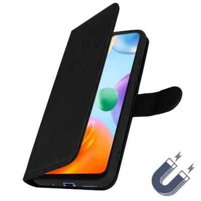 Funda de Cuero en Libro para Xiaomi Redmi 10C - Negro