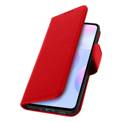 Funda de Cuero en Libro para Xiaomi Redmi 9A - Rojo