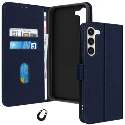Funda de Cuero en Libro para Samsung Galaxy S23 Plus - Azul