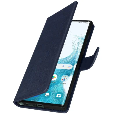Funda de Cuero en Libro para Samsung Galaxy S22 Ultra - Azul