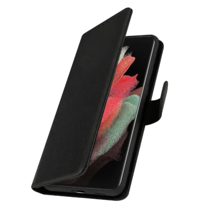 Funda de Cuero en Libro para Samsung Galaxy S21 Ultra - Negro