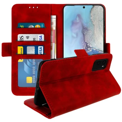 Funda de Cuero en Libro para Samsung Galaxy S20 - Rojo