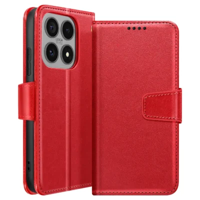 Funda de Cuero en Libro para Xiaomi 17 - Rojo