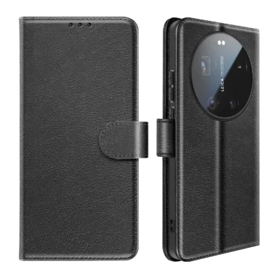 Funda de Cuero en Libro para Xiaomi 17 Ultra - Negro