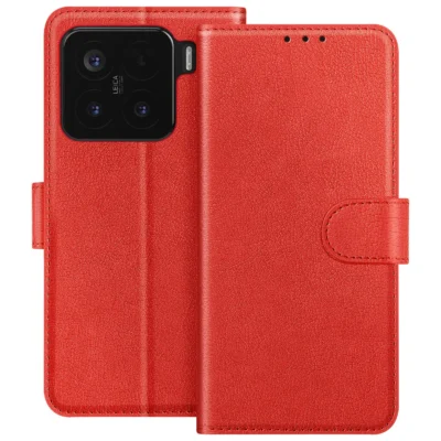Funda de Cuero en Libro para Xiaomi 15 - Rojo
