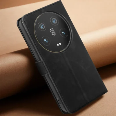 Funda de Cuero en Libro para Xiaomi 14 Ultra - Negro