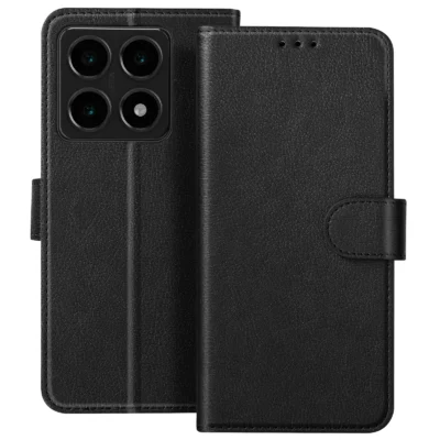 Funda de Cuero en Libro para Xiaomi 14T Pro - Negro