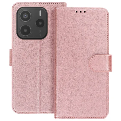Funda de Cuero en Libro para Xiaomi Redmi Note 14 4G - Rosa