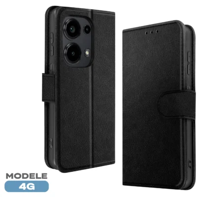 Funda de Cuero en Libro para Xiaomi Redmi Note 13 Pro 4G - Negro