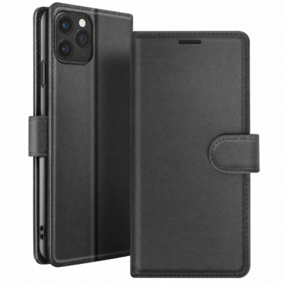 Funda de Cuero en Libro para iPhone 11 Pro - Negro
