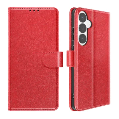 Funda de Cuero en Libro para Samsung Galaxy S26 - Rojo