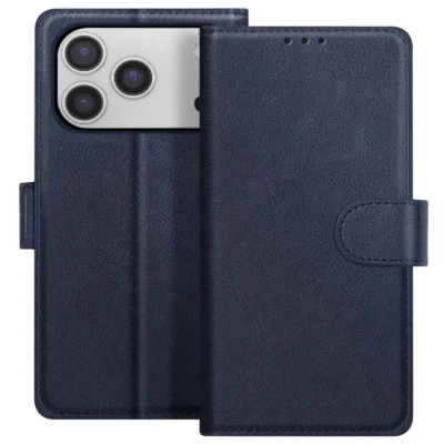Funda de Cuero en Libro para iPhone 17 Pro - Azul