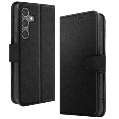Funda de Cuero en Libro para Samsung Galaxy S24 - Negro
