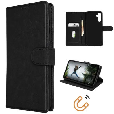 Funda de Cuero en Libro para Samsung Galaxy A14 - Negro