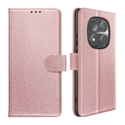 Funda de Cuero en Libro para Xiaomi Redmi Note 15 Pro 5G - Rosa
