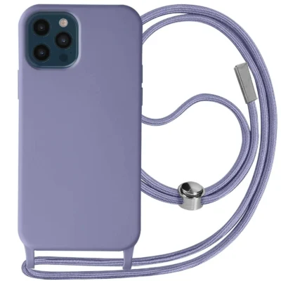 Funda con Cordón para iPhone 12 Pro - Morado