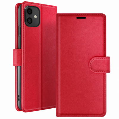 Funda de Cuero en Libro para iPhone 11 - Rojo