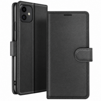 Funda de Cuero en Libro para iPhone 11 - Negro