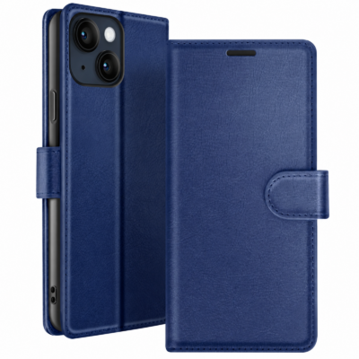 Funda de Cuero en Libro para iPhone 12 - Azul