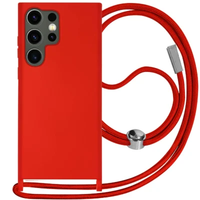 Funda con Cordón para Samsung Galaxy S23 Ultra - Rojo