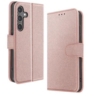 Funda de Cuero en Libro para Samsung Galaxy S24 - Rosa