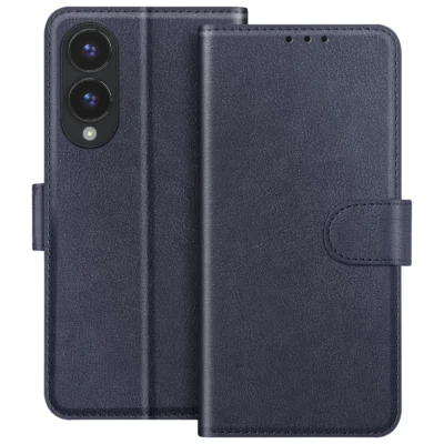Funda de Cuero en Libro para Samsung Galaxy S25 Edge - Azul