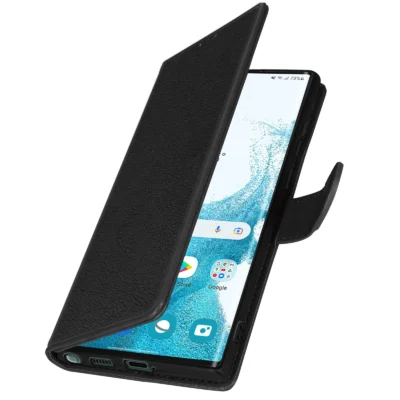 Funda de Cuero en Libro para Samsung Galaxy S22 Ultra - Negro