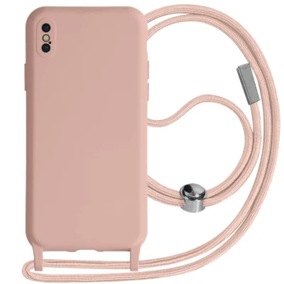 Funda con Cordón para iPhone X - Rosa