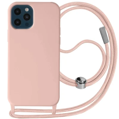 Funda con Cordón para iPhone 12 Pro - Rosa