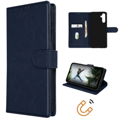 Funda de Cuero en Libro para Samsung Galaxy A14 - Azul