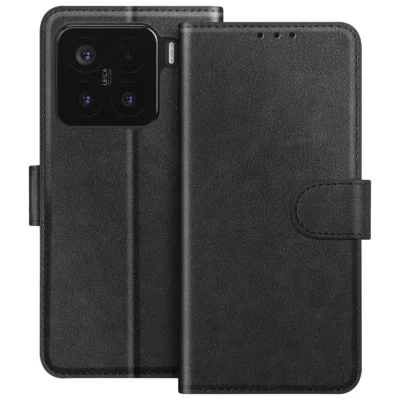 Funda de Cuero en Libro para Xiaomi 15 - Negro