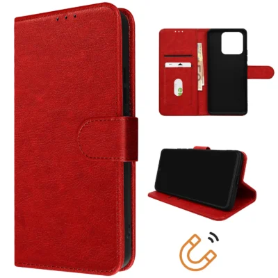 Funda de Cuero en Libro para Xiaomi 13 Pro - Rojo