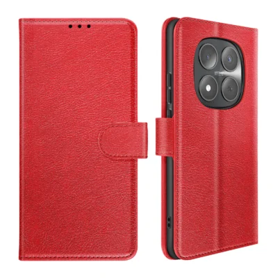 Funda de Cuero en Libro para Xiaomi Redmi Note 15 Pro 5G - Rojo