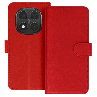 Funda de Cuero en Libro para Xiaomi Redmi Note 14 Pro - Rojo