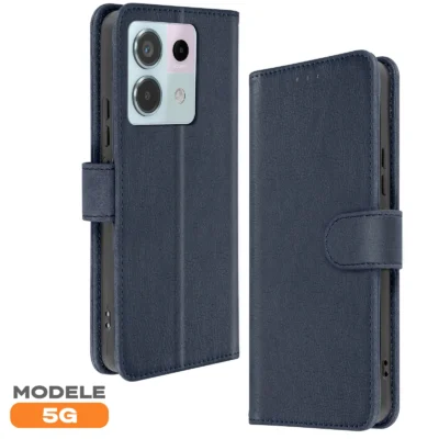 Funda de Cuero en Libro para Xiaomi Redmi Note 13 Pro 5G - Azul