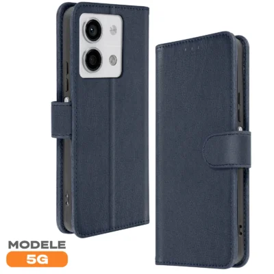 Funda de Cuero en Libro para Xiaomi Redmi Note 13 5G - Azul
