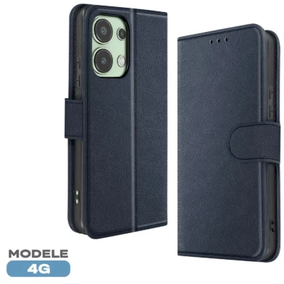 Funda de Cuero en Libro para Xiaomi Redmi Note 13 4G - Azul