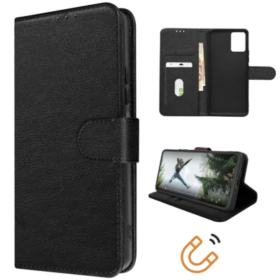 Funda de Cuero en Libro para Xiaomi Redmi Note 12 Pro Plus - Negro