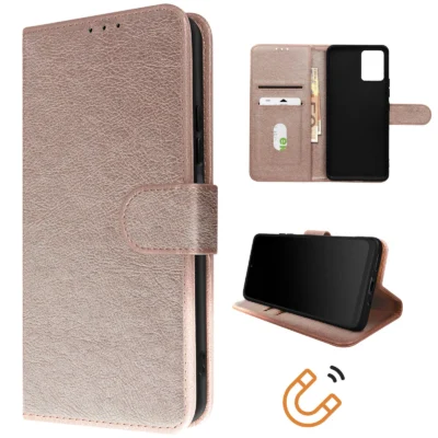 Funda de Cuero en Libro para Xiaomi Redmi Note 12 5G - Rosa