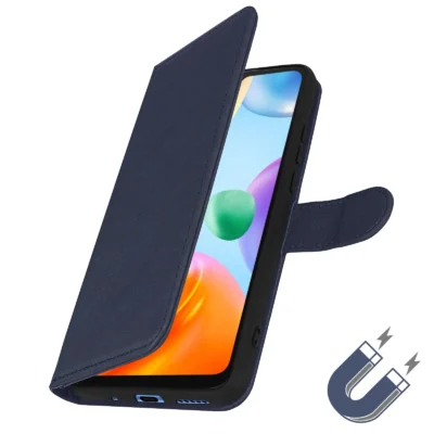 Funda de Cuero en Libro para Xiaomi Redmi 10C - Azul