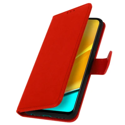 Funda de Cuero en Libro para Xiaomi Redmi 9 - Rojo