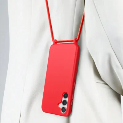 Funda con Cordón para Samsung Galaxy S24 Plus - Rojo