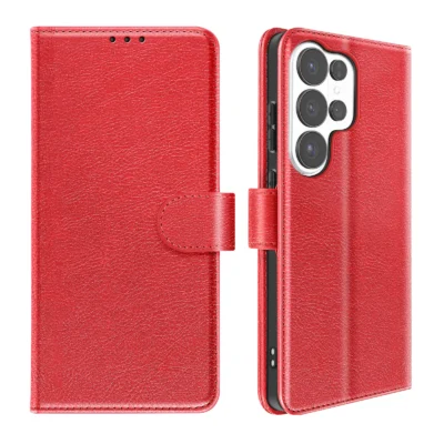 Funda de Cuero en Libro para Samsung Galaxy S26 Ultra - Rojo
