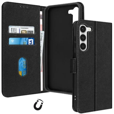 Funda de Cuero en Libro para Samsung Galaxy S23 Plus - Negro