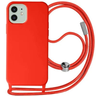 Funda con Cordón para iPhone 12 - Rojo