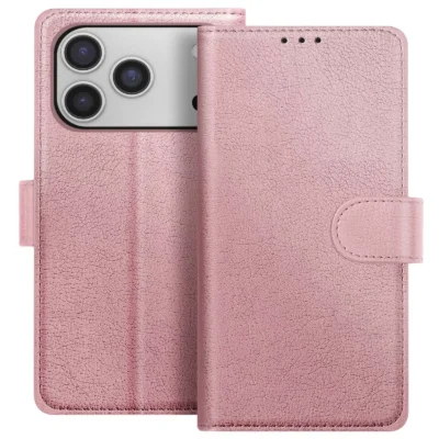 Funda de Cuero en Libro para iPhone 17 Pro - Rosa