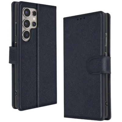 Funda de Cuero en Libro para Samsung Galaxy S23 Ultra - Azul