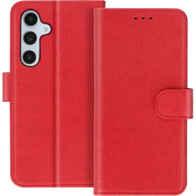 Funda de Cuero en Libro para Samsung Galaxy S24 Fe - Rojo