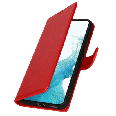 Funda de Cuero en Libro para Samsung Galaxy S22 - Rojo