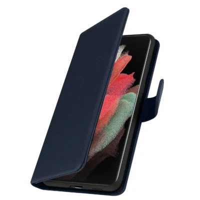 Funda de Cuero en Libro para Samsung Galaxy S21 Ultra - Azul